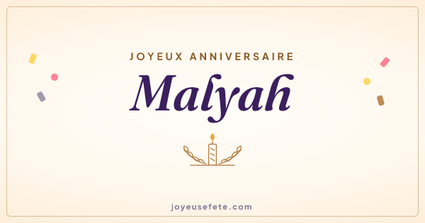 Image « Joyeux anniversaire Malyah » au format large