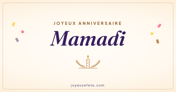 Image « Joyeux anniversaire Mamadi » au format large