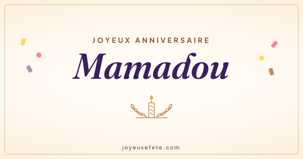Image « Joyeux anniversaire Mamadou » au format large