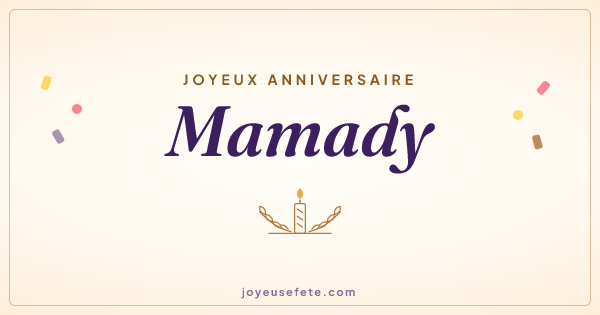 Image « Joyeux anniversaire Mamady » au format large