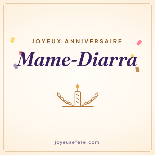 Image carrée « Joyeux anniversaire Mame-Diarra » pour WhatsApp