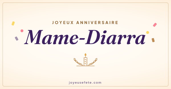 Image « Joyeux anniversaire Mame-Diarra » au format large