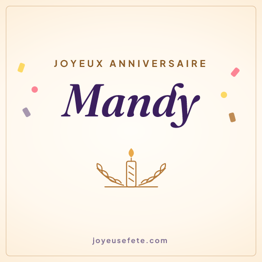 Image carrée « Joyeux anniversaire Mandy » pour WhatsApp