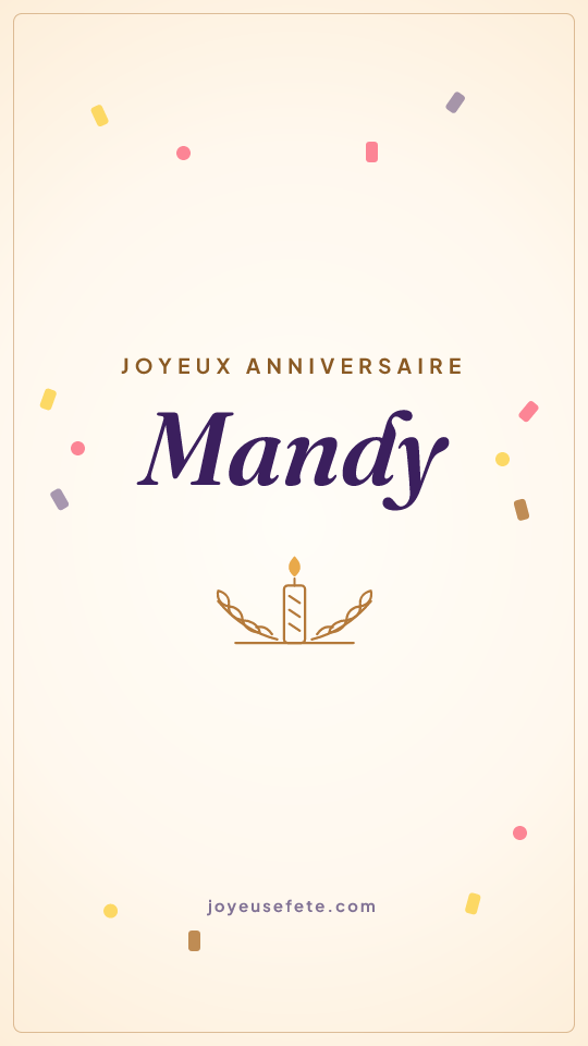 Image « Joyeux anniversaire Mandy » au format story