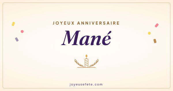 Image « Joyeux anniversaire Mané » au format large