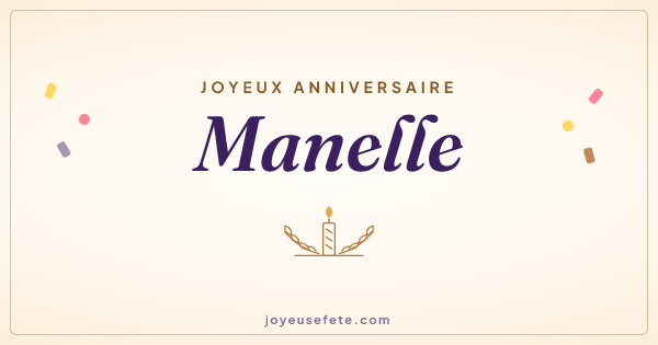 Image « Joyeux anniversaire Manelle » au format large