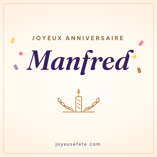 Image carrée « Joyeux anniversaire Manfred » pour WhatsApp