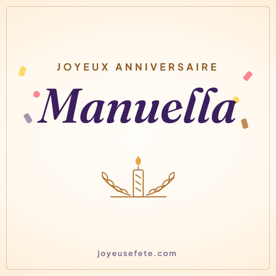 Image carrée « Joyeux anniversaire Manuella » pour WhatsApp