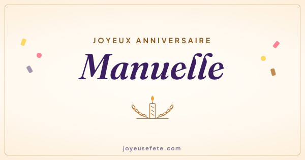 Image « Joyeux anniversaire Manuelle » au format large