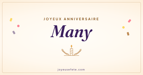 Image « Joyeux anniversaire Many » au format large