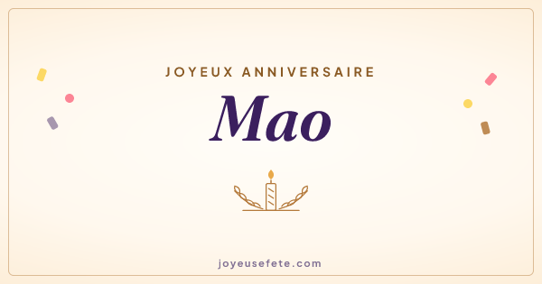 Image « Joyeux anniversaire Mao » au format large