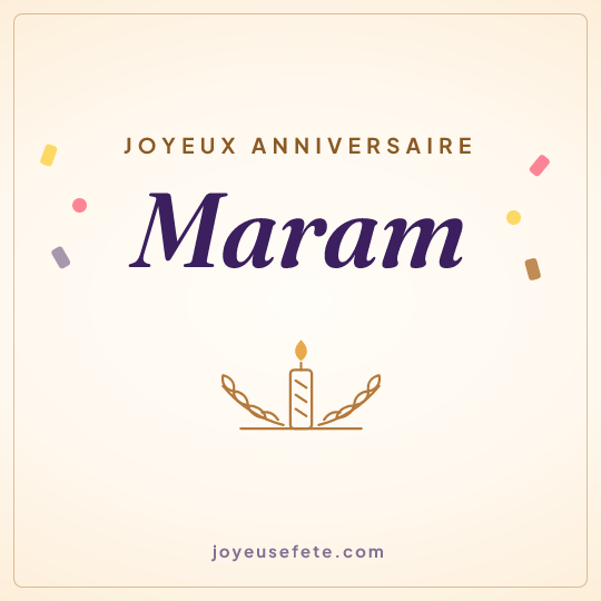 Image carrée « Joyeux anniversaire Maram » pour WhatsApp