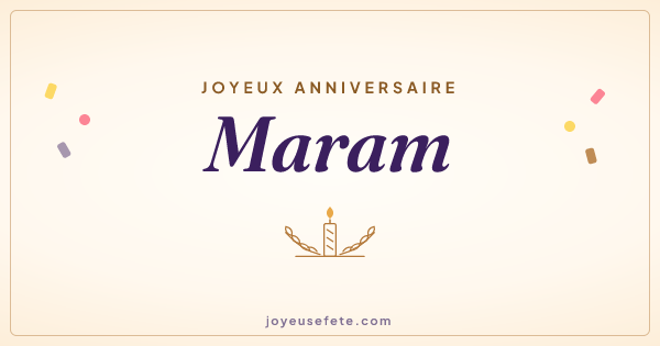 Image « Joyeux anniversaire Maram » au format large