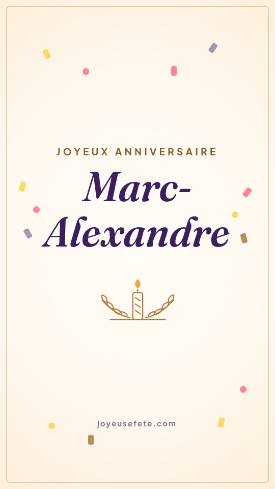 Image « Joyeux anniversaire Marc-Alexandre » au format story