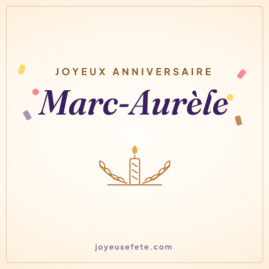 Image carrée « Joyeux anniversaire Marc-Aurèle » pour WhatsApp