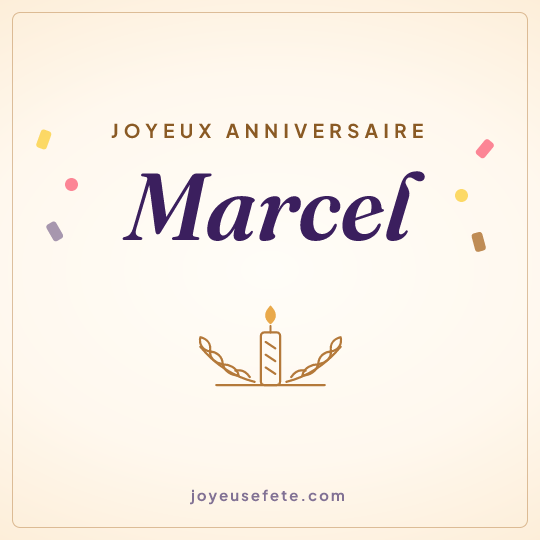 Image carrée « Joyeux anniversaire Marcel » pour WhatsApp
