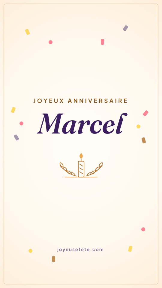 Image « Joyeux anniversaire Marcel » au format story