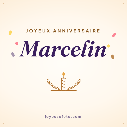 Image carrée « Joyeux anniversaire Marcelin » pour WhatsApp