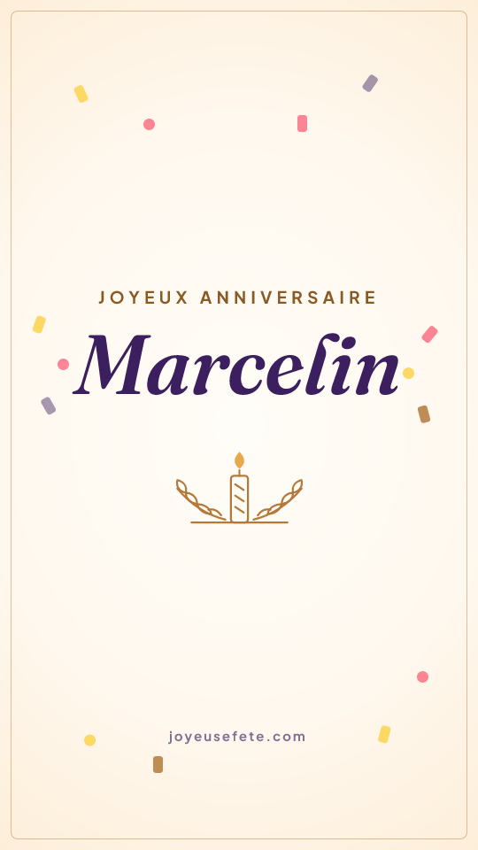 Image « Joyeux anniversaire Marcelin » au format story
