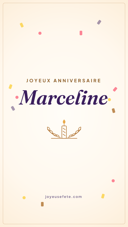 Image « Joyeux anniversaire Marceline » au format story