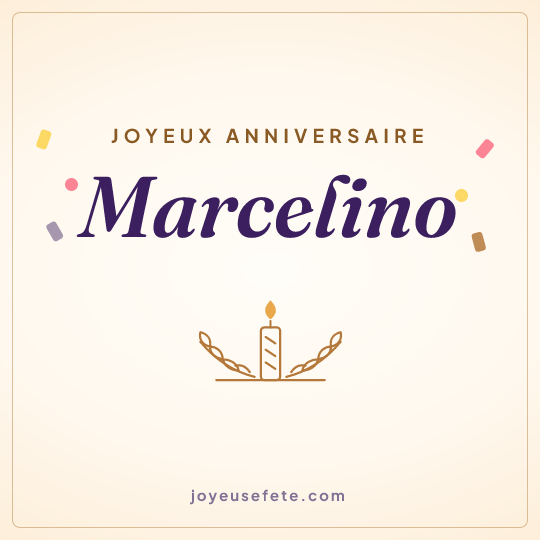 Image carrée « Joyeux anniversaire Marcelino » pour WhatsApp