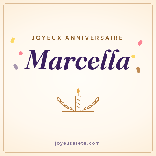 Image carrée « Joyeux anniversaire Marcella » pour WhatsApp