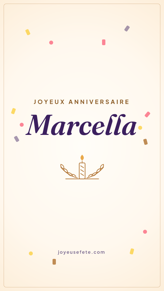 Image « Joyeux anniversaire Marcella » au format story