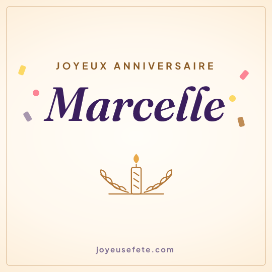 Image carrée « Joyeux anniversaire Marcelle » pour WhatsApp