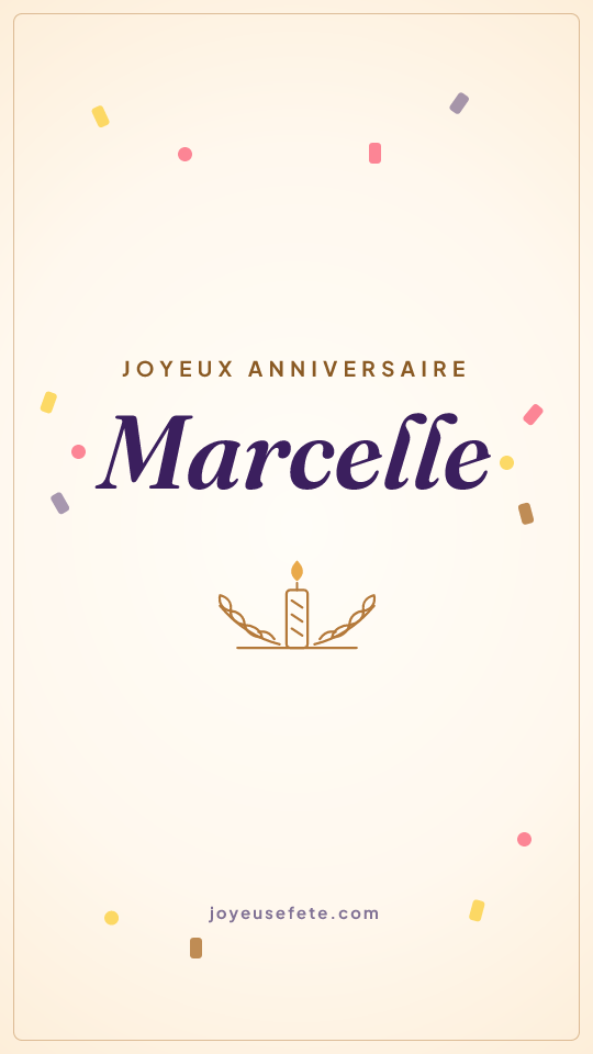 Image « Joyeux anniversaire Marcelle » au format story