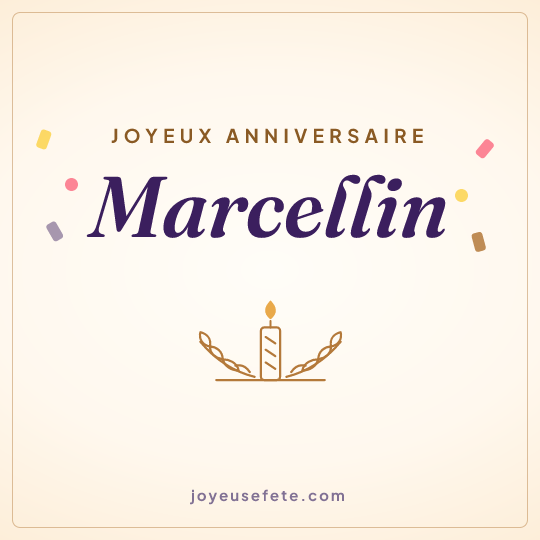 Image carrée « Joyeux anniversaire Marcellin » pour WhatsApp