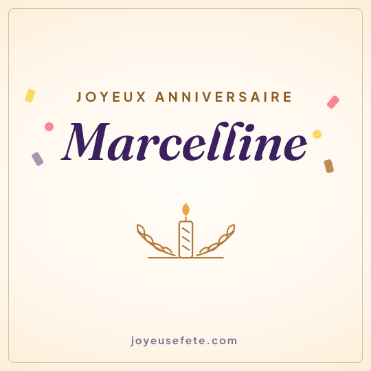 Image carrée « Joyeux anniversaire Marcelline » pour WhatsApp