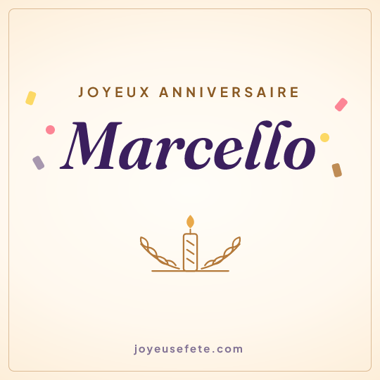 Image carrée « Joyeux anniversaire Marcello » pour WhatsApp