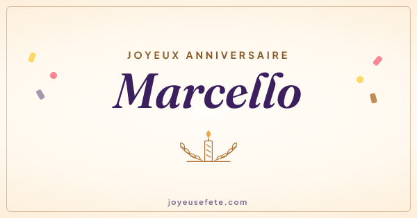 Image « Joyeux anniversaire Marcello » au format large
