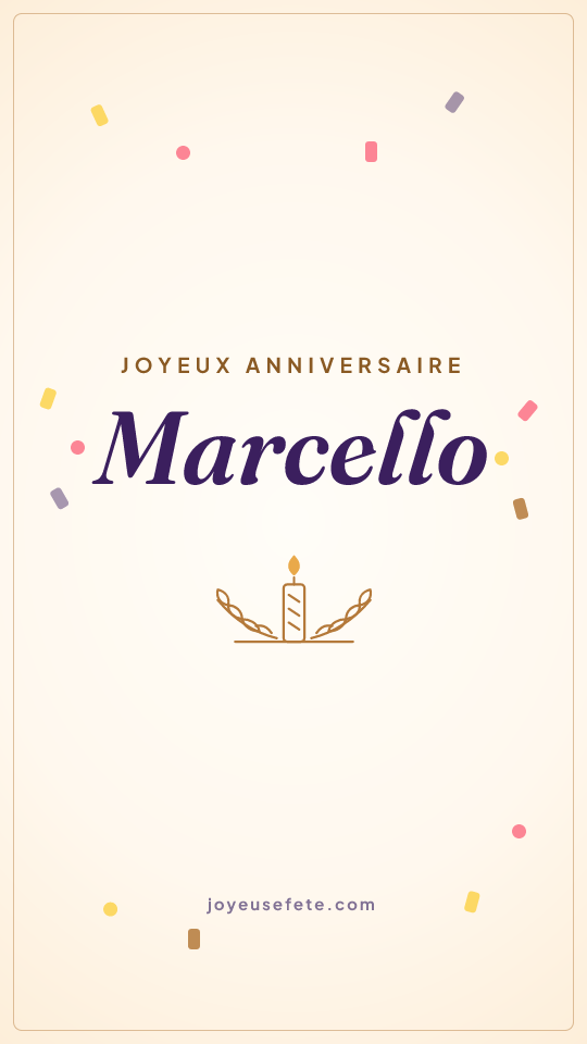 Image « Joyeux anniversaire Marcello » au format story