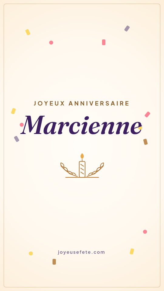 Image « Joyeux anniversaire Marcienne » au format story