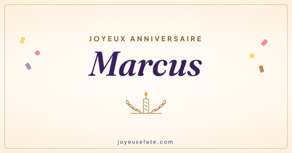 Image « Joyeux anniversaire Marcus » au format large