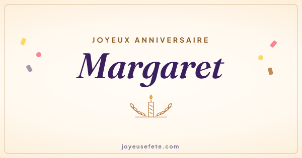 Image « Joyeux anniversaire Margaret » au format large