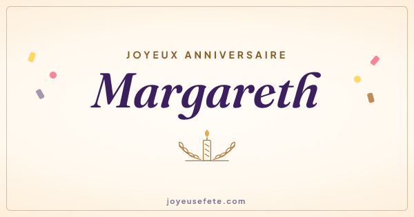 Image « Joyeux anniversaire Margareth » au format large