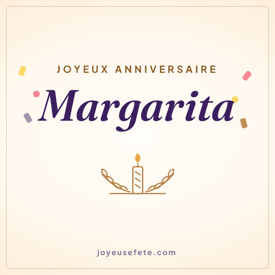 Image carrée « Joyeux anniversaire Margarita » pour WhatsApp