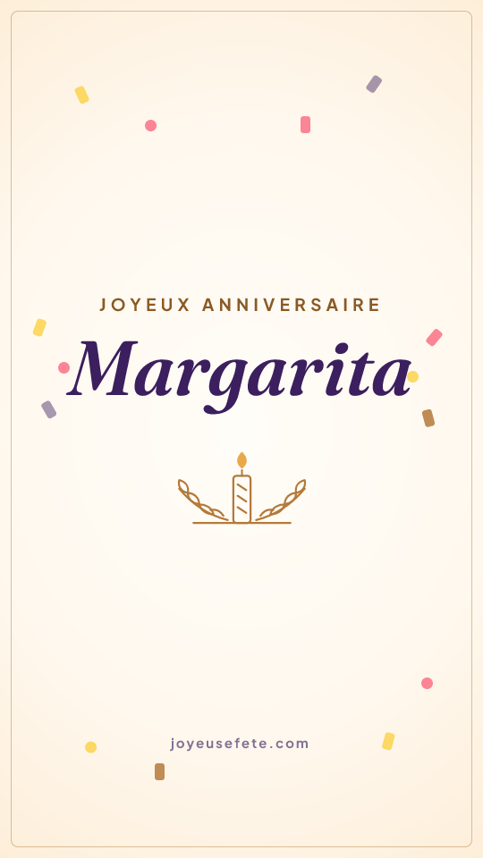Image « Joyeux anniversaire Margarita » au format story