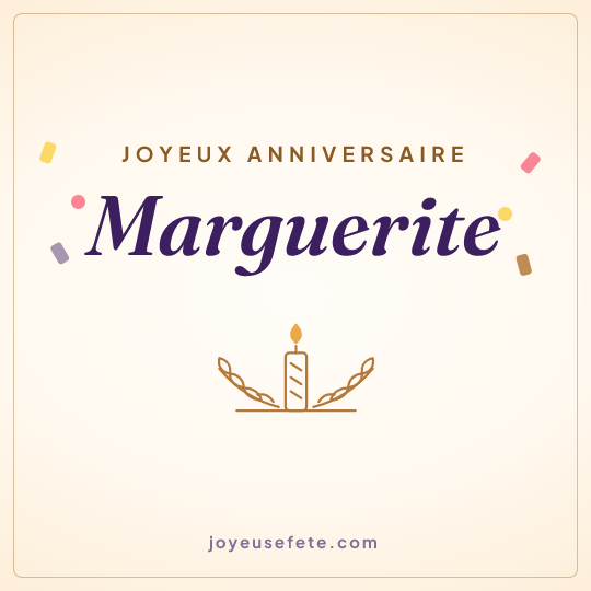 Image carrée « Joyeux anniversaire Marguerite » pour WhatsApp