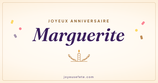 Image « Joyeux anniversaire Marguerite » au format large