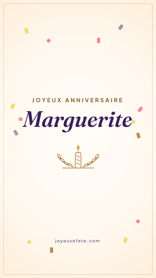 Image « Joyeux anniversaire Marguerite » au format story