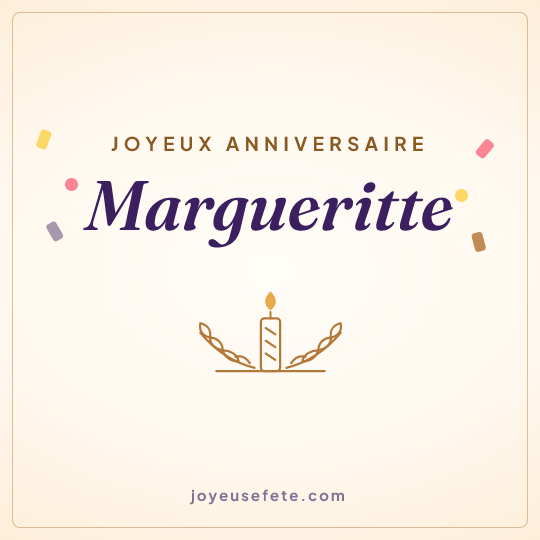 Image carrée « Joyeux anniversaire Margueritte » pour WhatsApp