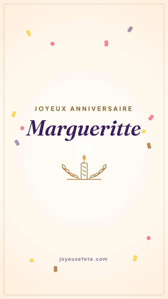 Image « Joyeux anniversaire Margueritte » au format story