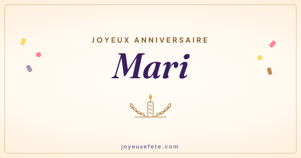 Image « Joyeux anniversaire Mari » au format large