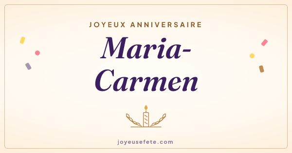 Image « Joyeux anniversaire Maria-Carmen » au format large