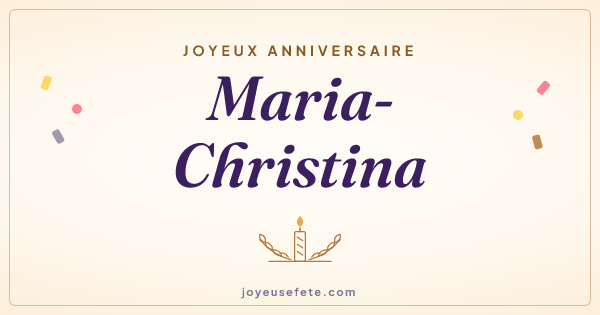 Image « Joyeux anniversaire Maria-Christina » au format large