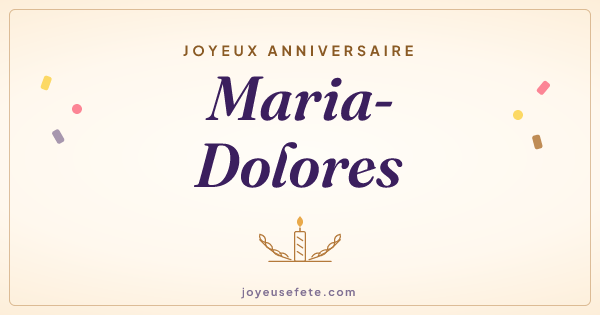 Image « Joyeux anniversaire Maria-Dolores » au format large