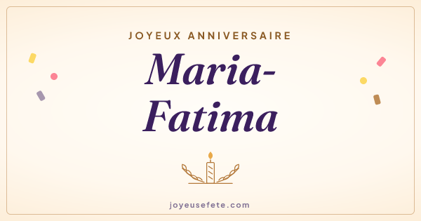Image « Joyeux anniversaire Maria-Fatima » au format large